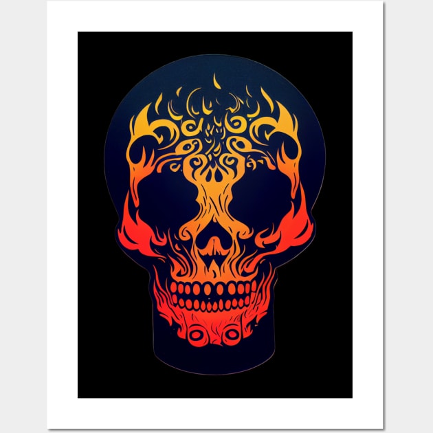 Fire Skull Wall Art by fascinating.fractals